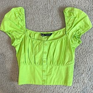 Green Crop Top
